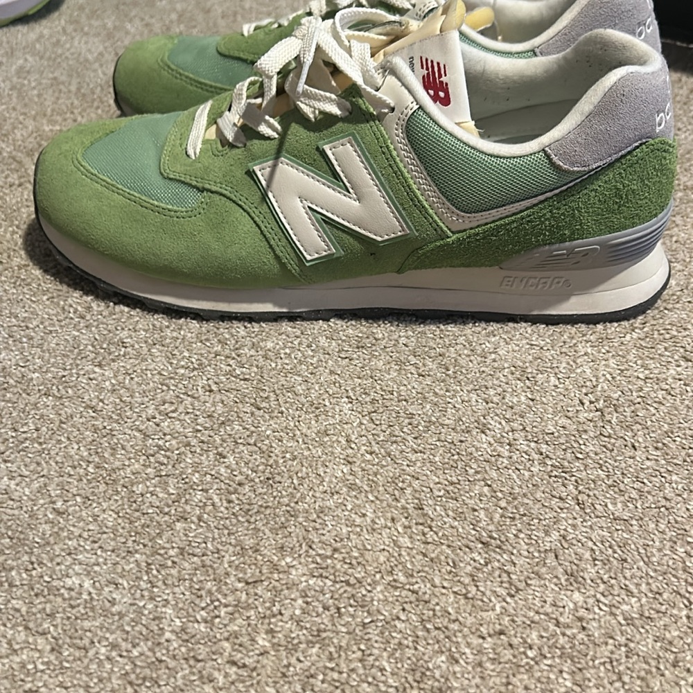 New Balance Olive and Gray Sneakers